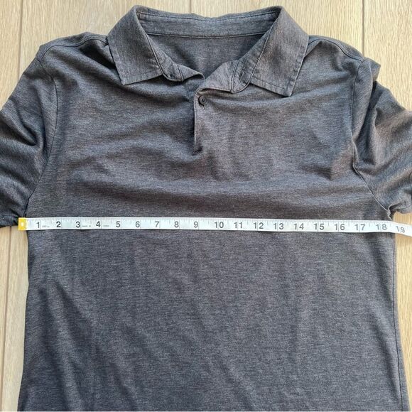Lululemon Evolution Polo Short Sleeve Shirt Charcoal Heathered Grey Size Small - Picture 8 of 9